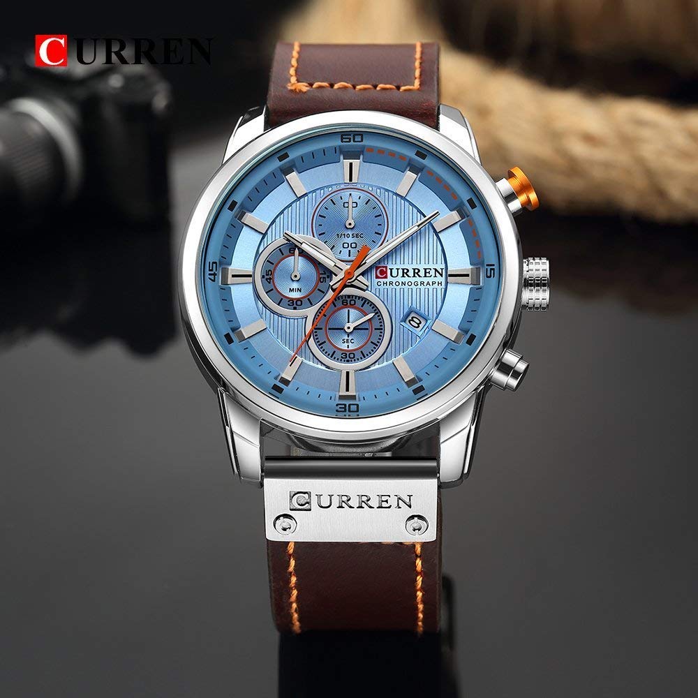 Foto 6 pulgar | Venta Internacional - Reloj Gosasa, Cronógrafo Deportivo, Cuarzo, Cuero Marrón, Para Hombre