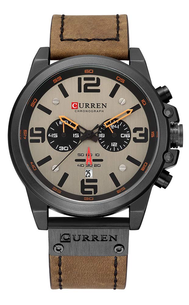 Venta Internacional - Reloj De Pulsera Tonnier Para Hombre, Deportivo, Militar, Piel, Cuarzo, 45 Mm