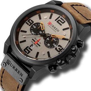 Foto 2 | Venta Internacional - Reloj De Pulsera Tonnier Para Hombre, Deportivo, Militar, Piel, Cuarzo, 45 Mm