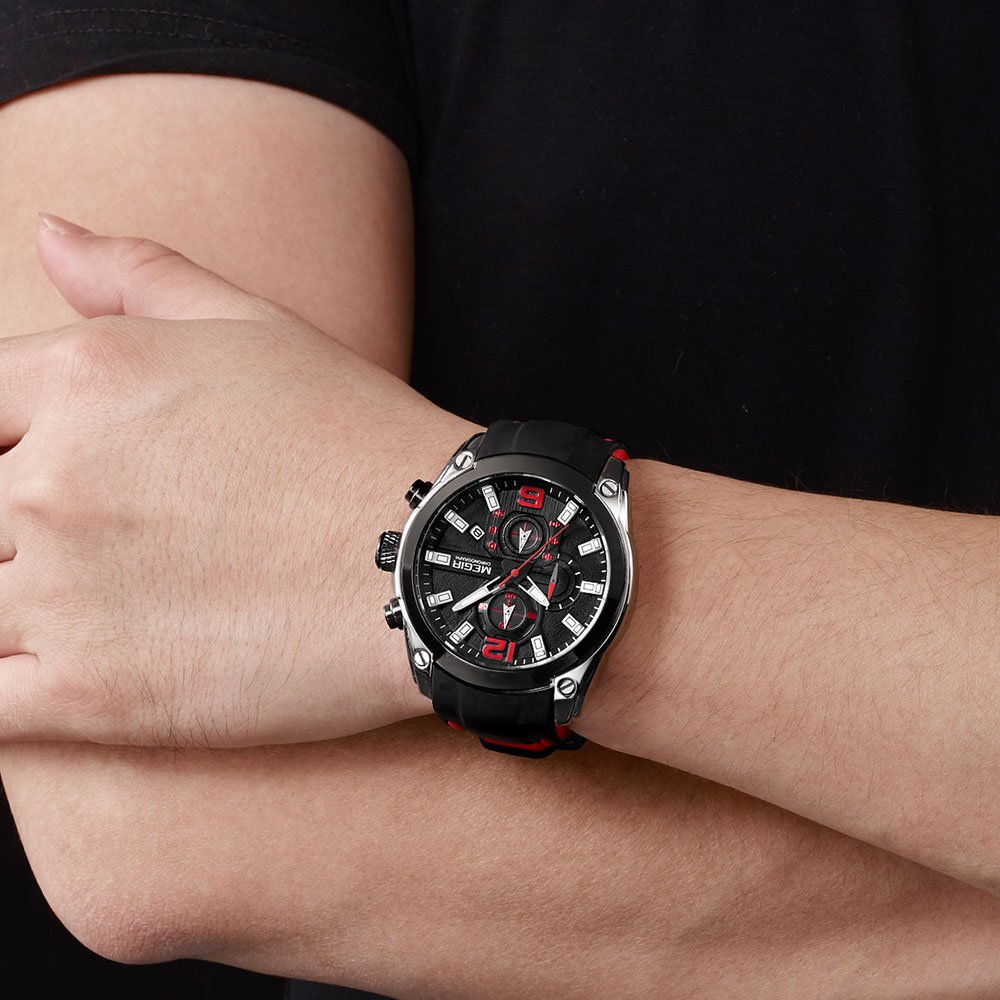Foto 7 pulgar | Venta Internacional - Reloj Megir Military Sport Quartz Para Hombre Con Cronógrafo