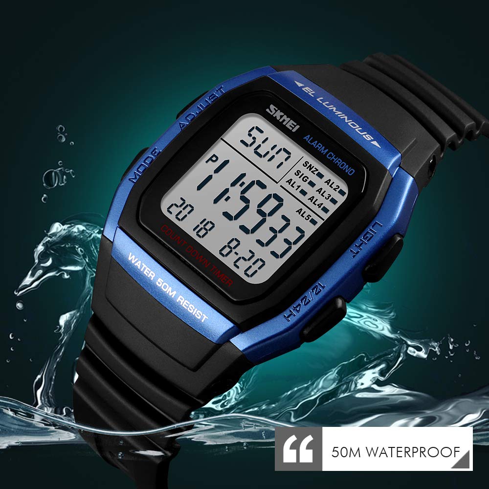 Foto 5 pulgar | Venta Internacional - Reloj Skmei Square Digital Para Hombre, 50 M, Resistente Al Agua