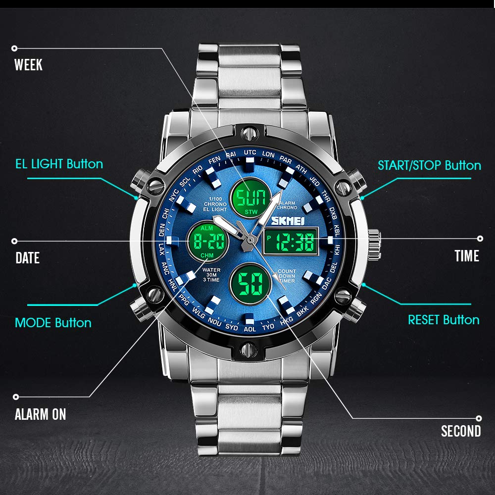 Foto 6 | Venta Internacional - Reloj Skmei Para Hombre, Impermeable, Militar, Analógico Y Digital