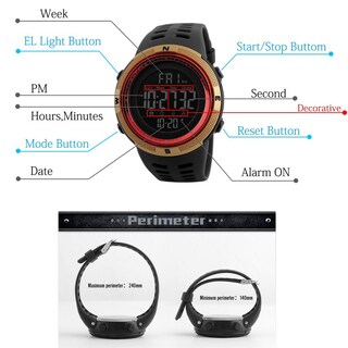 Foto 5 | Venta Internacional - Reloj Deportivo Digital Tonshen Resistente al Agua 50 m con Led para Hombre