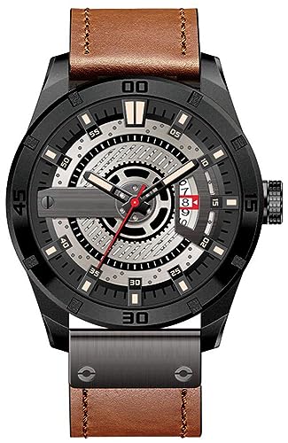 Foto 1 | Venta Internacional - Reloj Fanmis, Correa De Piel Para Hombre, Chapada En Negro, 30 M, Resistente Al Agua