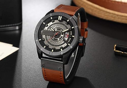 Foto 2 | Venta Internacional - Reloj Fanmis, Correa De Piel Para Hombre, Chapada En Negro, 30 M, Resistente Al Agua