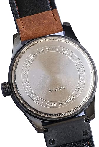 Foto 4 | Venta Internacional - Reloj Fanmis, Correa De Piel Para Hombre, Chapada En Negro, 30 M, Resistente Al Agua