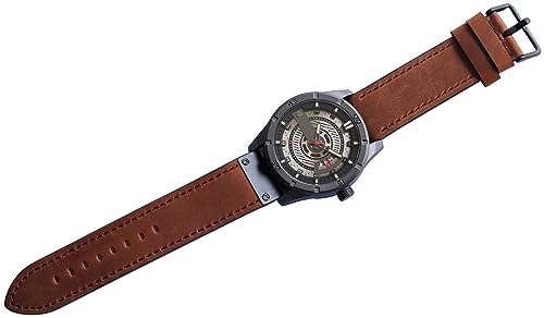 Foto 5 | Venta Internacional - Reloj Fanmis, Correa De Piel Para Hombre, Chapada En Negro, 30 M, Resistente Al Agua