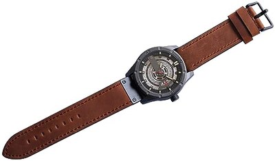 Foto 5 | Venta Internacional - Reloj Fanmis, Correa De Piel Para Hombre, Chapada En Negro, 30 M, Resistente Al Agua