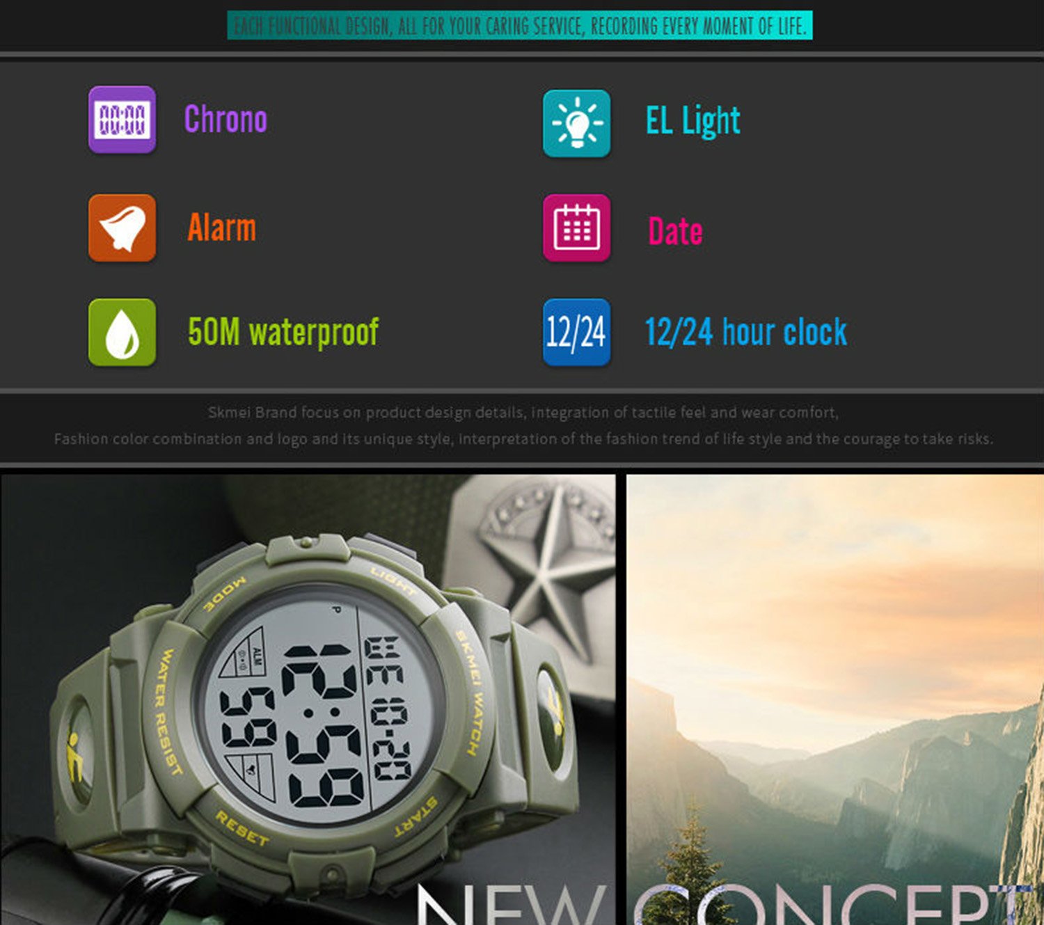 Foto 7 pulgar | Venta Internacional - Reloj Digital Gosasa Con Alarma Led Impermeable Y Cronómetro Para Hombre