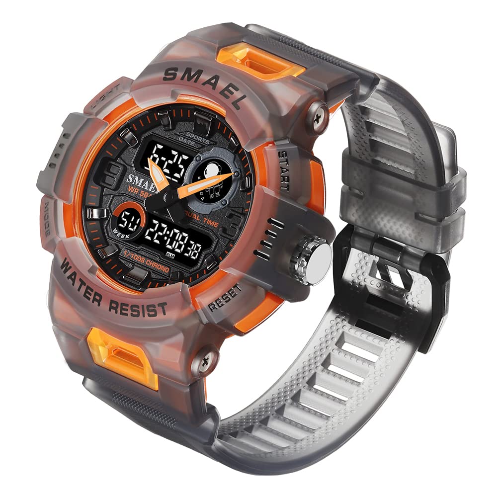 Venta Internacional - Reloj Digital Smael Para Hombre, Deportivo Y Exterior, 50 M, Resistente Al Agua