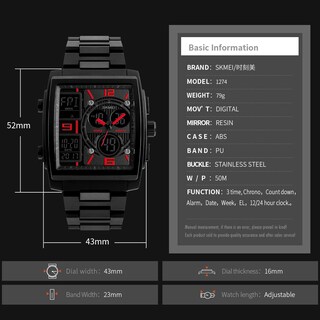 Foto 3 | Venta Internacional - Reloj De Pulsera Digital Watch Skmei Para Hombre, Impermeable, Rojo