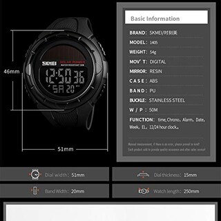 Foto 6 | Venta Internacional - Reloj Pasoy Digital Solar Para Hombre, Correa De Caucho Negro, 5 Atm