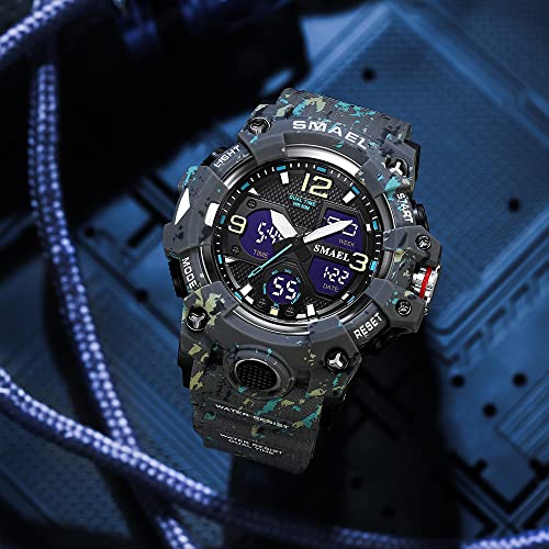 Foto 3 pulgar | Venta Internacional - Reloj Smael Para Hombre, Led Militar, Digital, Impermeable, Camuflaje, Gris