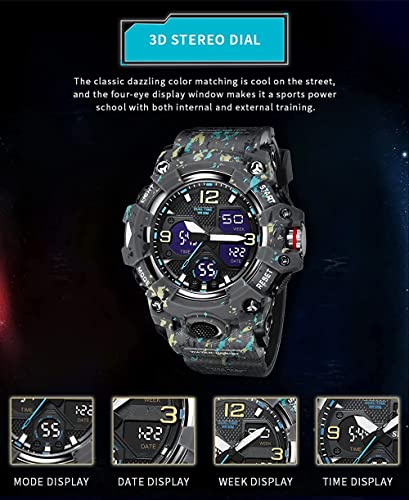 Foto 4 pulgar | Venta Internacional - Reloj Smael Para Hombre, Led Militar, Digital, Impermeable, Camuflaje, Gris