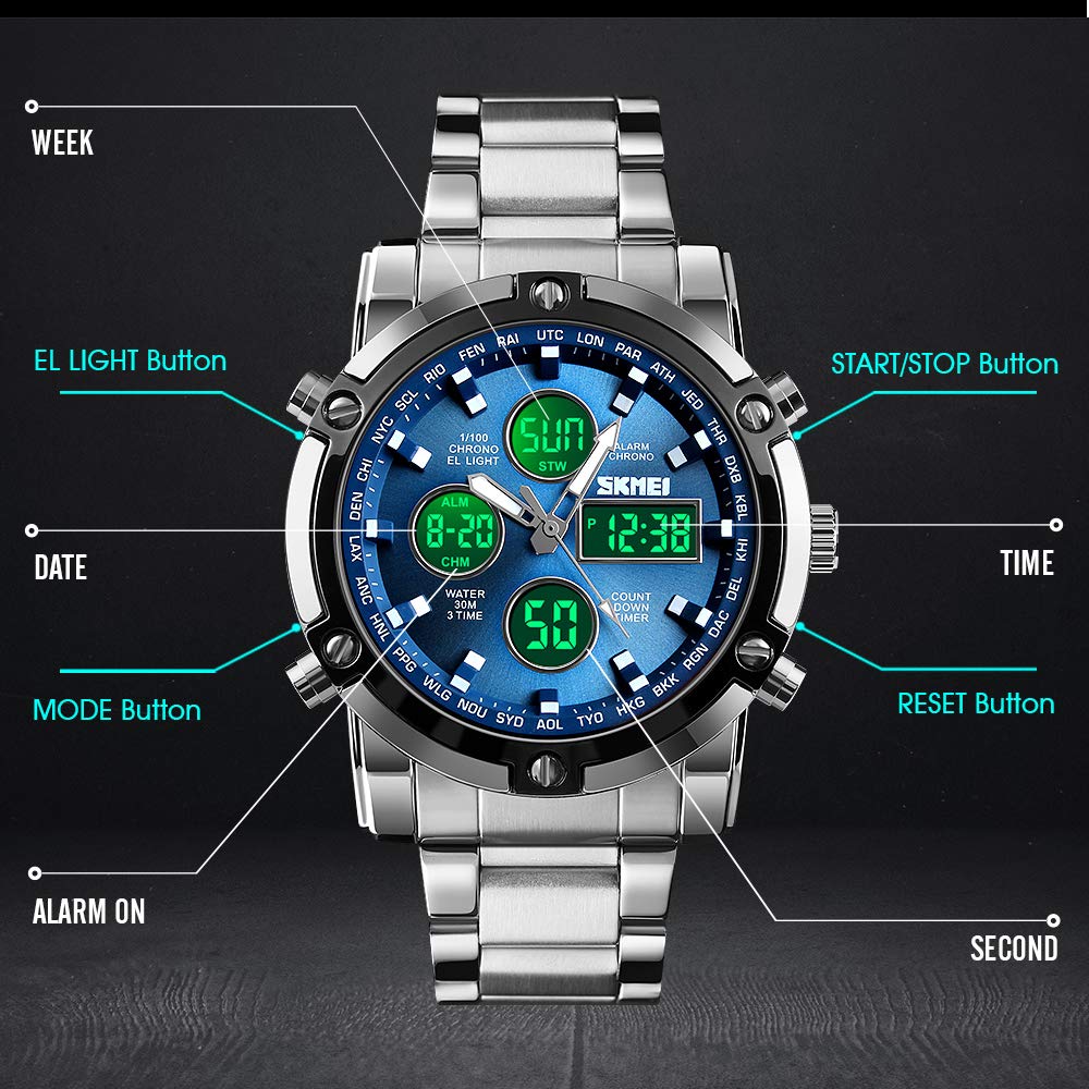 Foto 6 | Venta Internacional - Reloj Multifunción Skmei Con Cronógrafo Digital Y Alarma Para Hombre