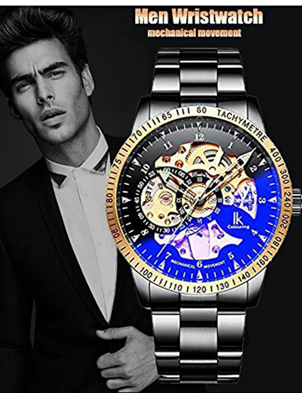 Foto 4 pulgar | Venta Internacional - Reloj Mastop Luminous Skeleton Dial Automático Mecánico