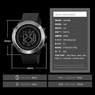Foto 5 | Venta Internacional - Reloj Yooten Waterproof Digital De 46 Mm Para Hombre