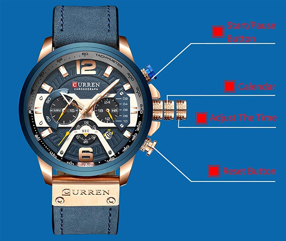 Foto 5 | Venta Internacional - Reloj Reginald Business Quartz, Cronógrafo Impermeable Para Mí