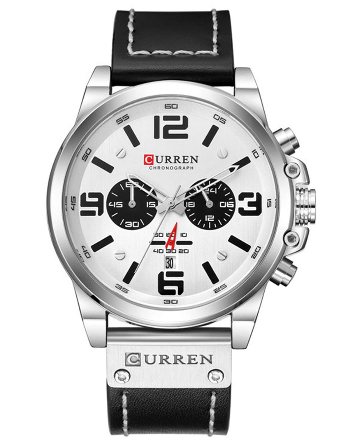 Venta Internacional - Reloj Mastop Para Hombre, Resistente Al Agua, 30 M, Con Correa De Piel Y Funda De 45 Mm