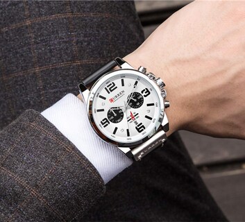 Foto 3 | Venta Internacional - Reloj Mastop Para Hombre, Resistente Al Agua, 30 M, Con Correa De Piel Y Funda De 45 Mm