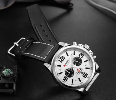 Foto 5 | Venta Internacional - Reloj Mastop Para Hombre, Resistente Al Agua, 30 M, Con Correa De Piel Y Funda De 45 Mm