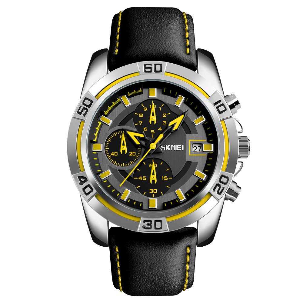 Foto 2 pulgar | Venta Internacional - Reloj De Pulsera Skmei Chronograph Date 30 M De Piel Impermeable Para
