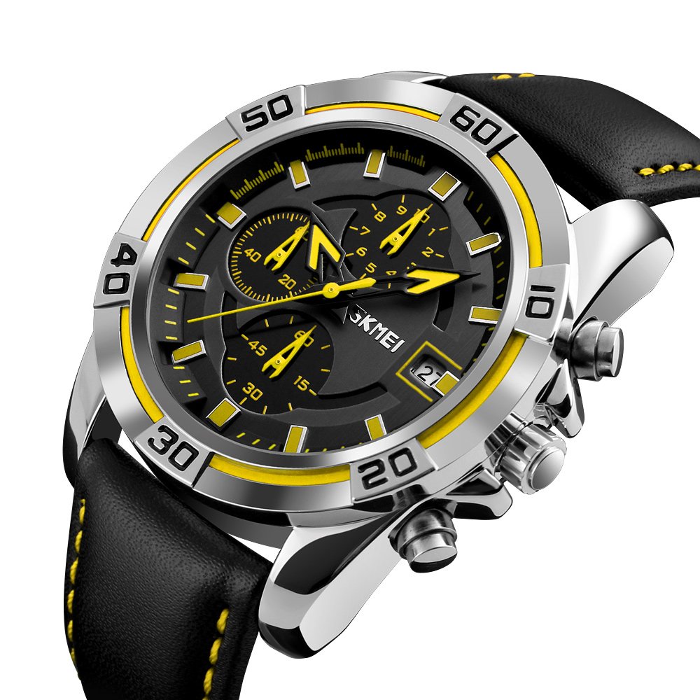 Foto 3 pulgar | Venta Internacional - Reloj De Pulsera Skmei Chronograph Date 30 M De Piel Impermeable Para