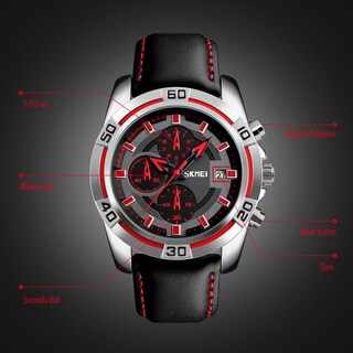 Foto 4 | Venta Internacional - Reloj De Pulsera Skmei Chronograph Date 30 M De Piel Impermeable Para