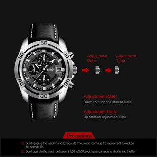 Foto 5 | Venta Internacional - Reloj De Pulsera Skmei Chronograph Date 30 M De Piel Impermeable Para