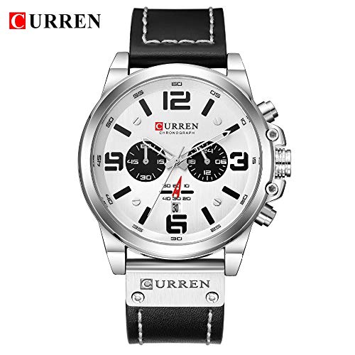 Foto 4 pulgar | Venta Internacional - Reloj Curren White Chronograph Fashion Trend, 3 Bar, De Resina Acuosa