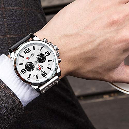 Foto 6 | Venta Internacional - Reloj Curren White Chronograph Fashion Trend, 3 Bar, De Resina Acuosa