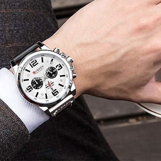 Foto 6 | Venta Internacional - Reloj Curren White Chronograph Fashion Trend, 3 Bar, De Resina Acuosa