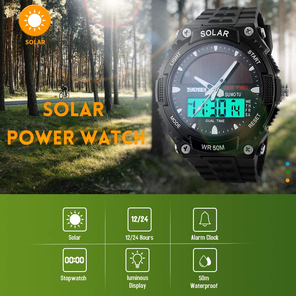 Foto 3 pulgar | Venta Internacional - Reloj Skmei Para Hombre, Solar, Deportivo, Impermeable, Doble Hora, Digital