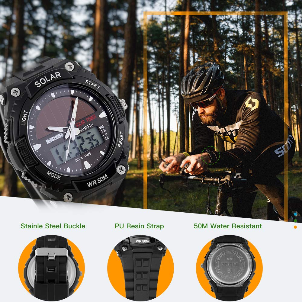 Foto 6 pulgar | Venta Internacional - Reloj Skmei Para Hombre, Solar, Deportivo, Impermeable, Doble Hora, Digital