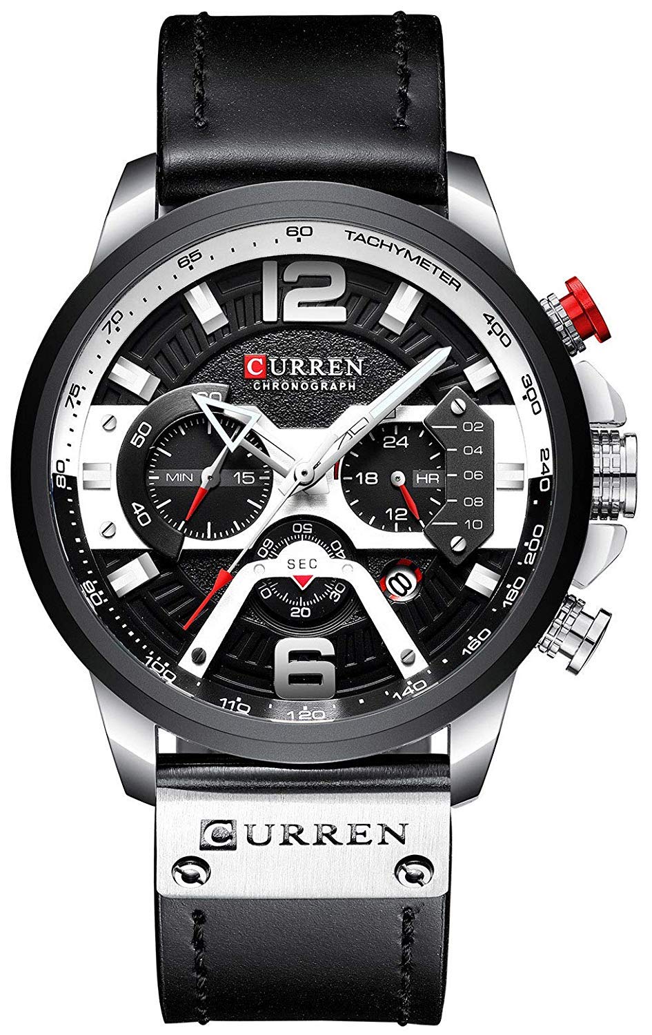 Foto 2 pulgar | Venta Internacional - Reloj Holuns Con Cronógrafo Integral De Piel Para Hombre, Color Rojo