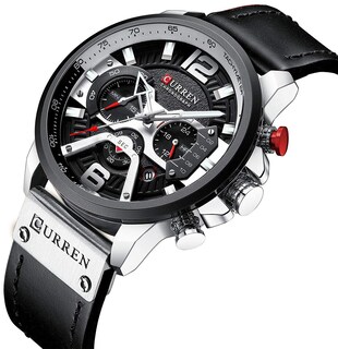 Foto 2 | Venta Internacional - Reloj Holuns Con Cronógrafo Integral De Piel Para Hombre, Color Rojo