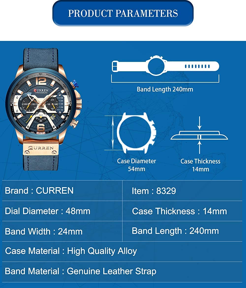 Foto 8 pulgar | Venta Internacional - Reloj Holuns Con Cronógrafo Integral De Piel Para Hombre, Color Rojo