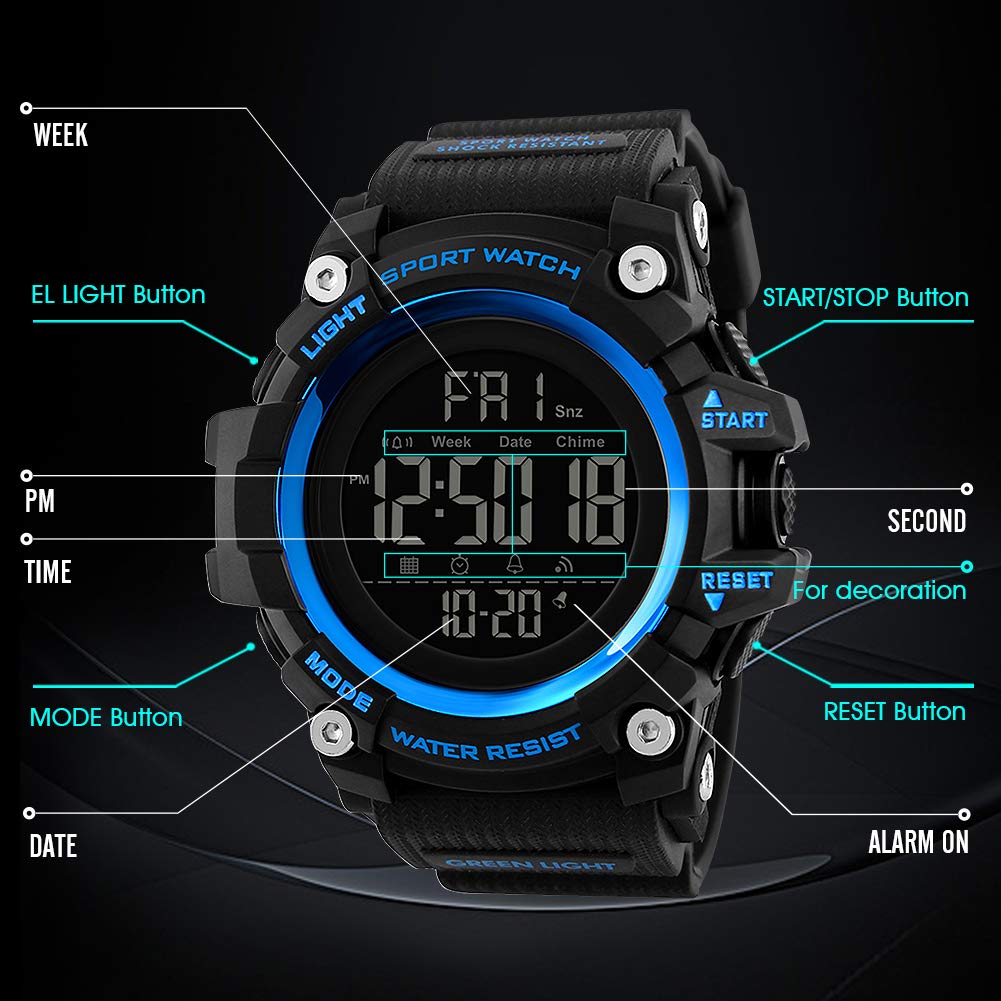Foto 3 | Venta Internacional - Reloj Bozlun Con Cronógrafo Digital Impermeable Y Alarma Led
