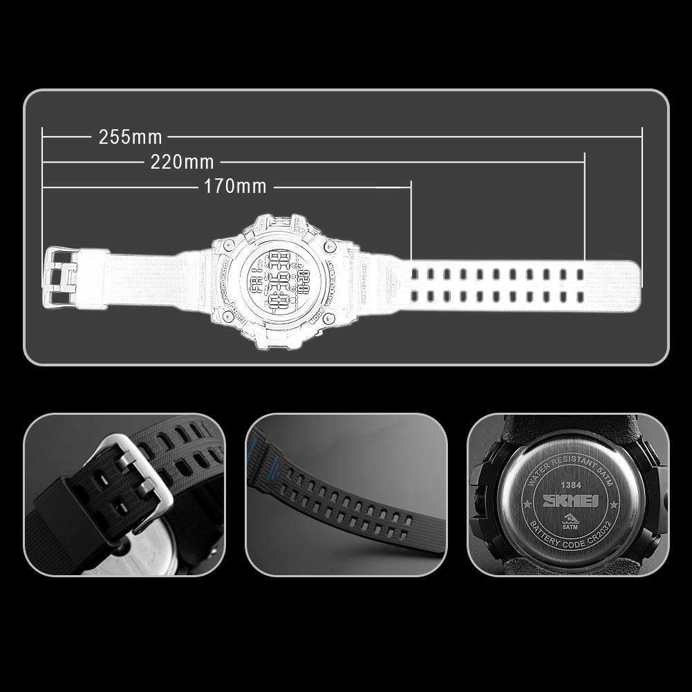Foto 6 pulgar | Venta Internacional - Reloj Bozlun Con Cronógrafo Digital Impermeable Y Alarma Led