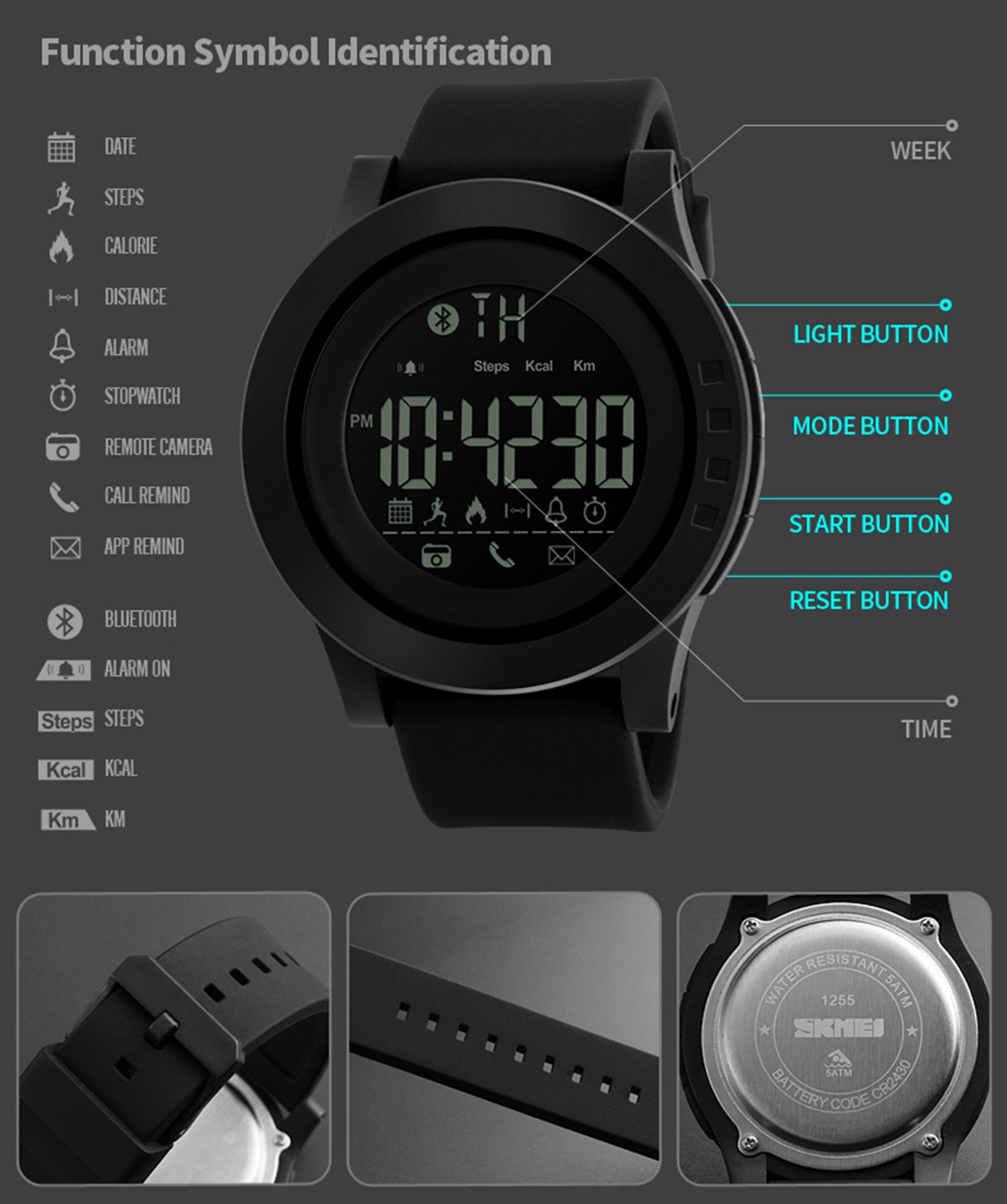 Foto 7 pulgar | Venta Internacional - Reloj De Pulsera Mastop, Impermeable, Lujoso Y Deportivo