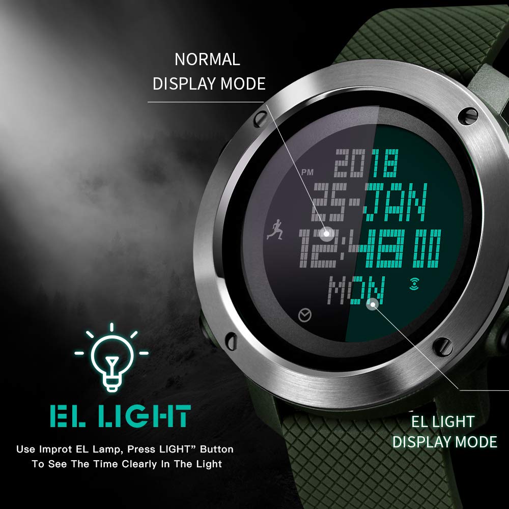 Foto 5 | Venta Internacional - Reloj Deportivo Digital Skmei Con Brújula Para Hombre, 50 M, Resistente Al Agua