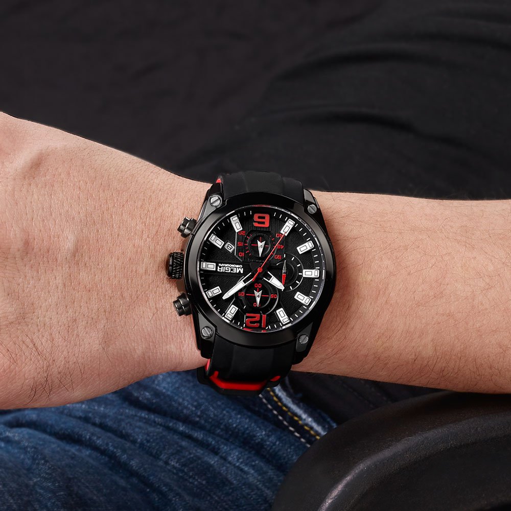 Foto 7 pulgar | Venta Internacional - Reloj Megir Military Sport Quartz Para Hombre Con Cronógrafo