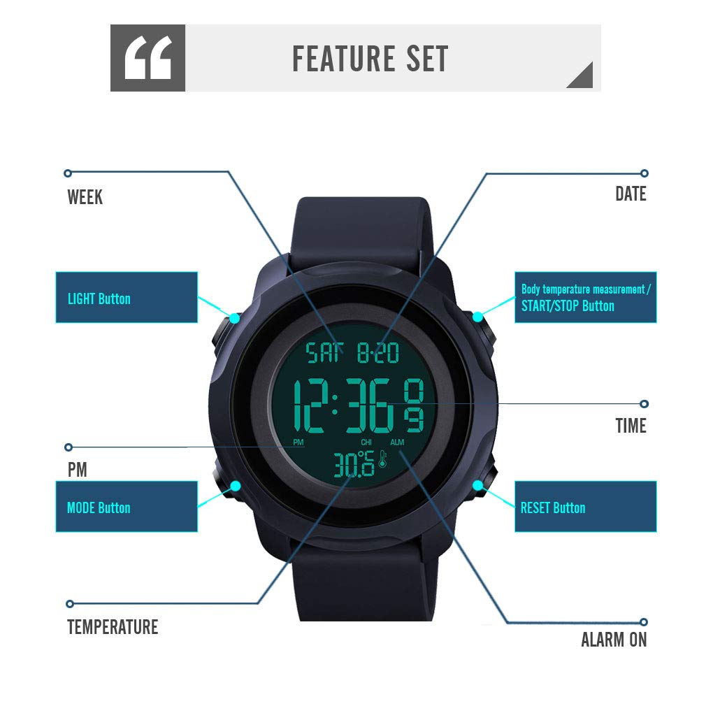 Foto 8 pulgar | Venta Internacional - Reloj Deportivo Digital Kingman.inc con Cronógrafo Impermeable para Hombre