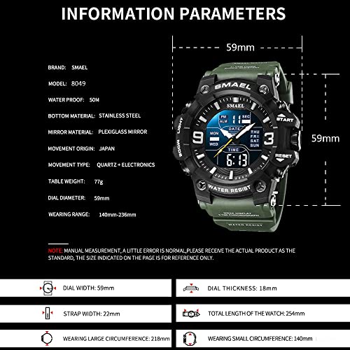 Foto 5 | Venta Internacional - Reloj Smael Cronómetro Deportivo Militar Multifunción para Hombre