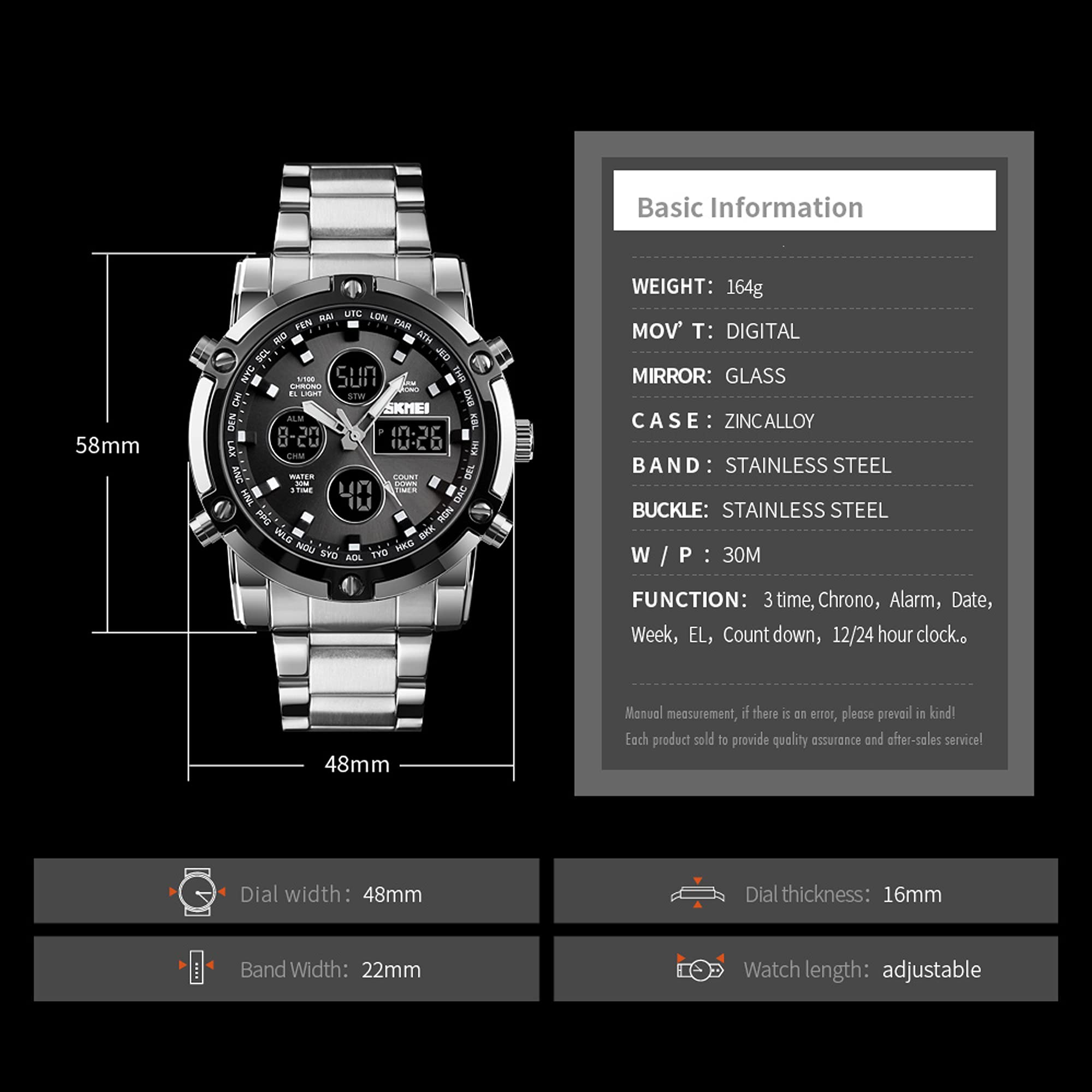 Foto 5 pulgar | Venta Internacional - Reloj Findtime Digital Waterproof Con Cuenta Regresiva Para Hombre