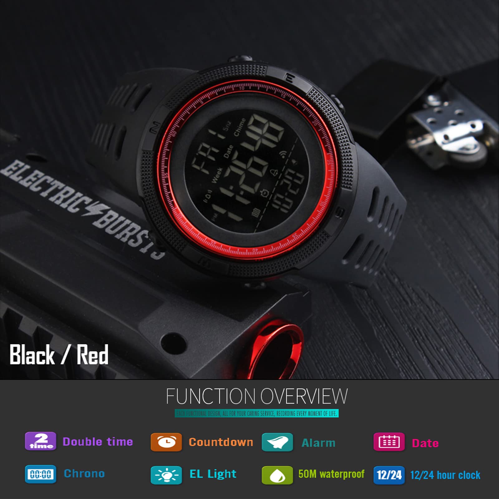 Foto 4 pulgar | Venta Internacional - Reloj Deportivo Digital Led Skmei Resistente al Agua 50 m para Hombre