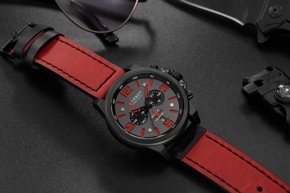 Foto 6 pulgar | Venta Internacional - Reloj Curren de Cuero Impermeable Militar Marca de Lujo para Hombre