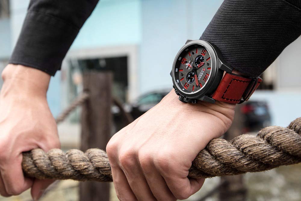 Foto 7 pulgar | Venta Internacional - Reloj Curren de Cuero Impermeable Militar Marca de Lujo para Hombre