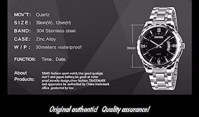 Foto 5 | Venta Internacional - Reloj Fanmis Para Hombre, Clásico, Casual, De Cuarzo, Luminoso, 30 M