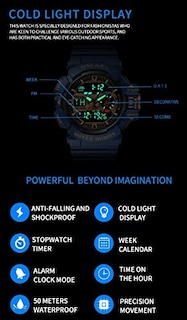 Foto 5 | Venta Internacional - Reloj Carlien, Deportivo Y Militar, Doble Pantalla, 30 M Water R, Para Hombre
